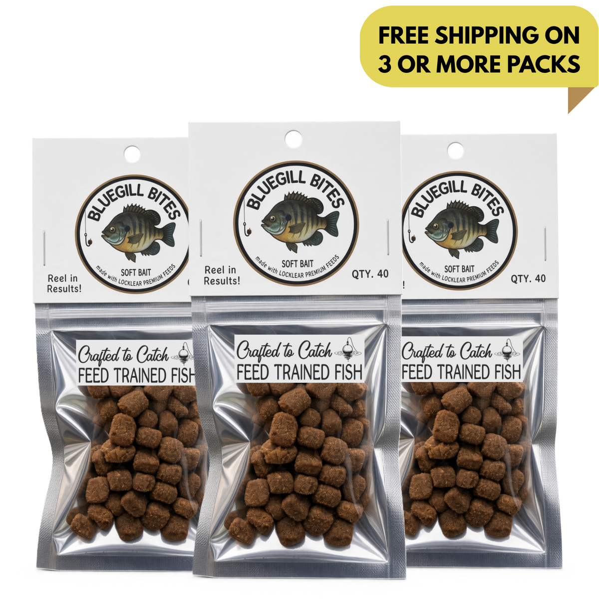 Three Bluegill Bites packs – free shipping on 3 or more